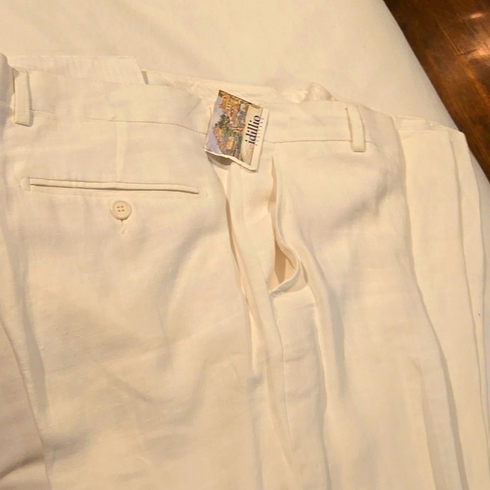 100% White Linen Mens Pants